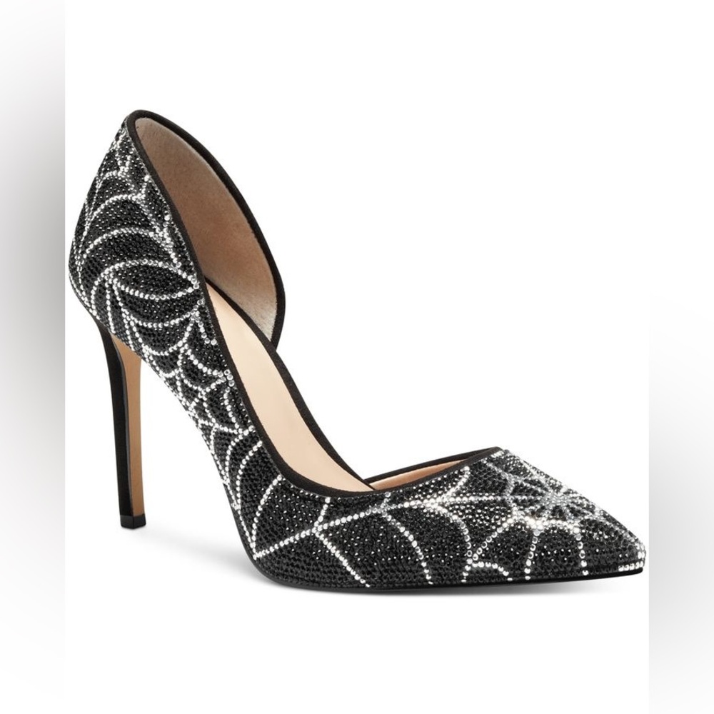 INC Kenjay D’orsay Rhinestone Spiderweb pumps US 8